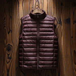 Vente en gros OEM/ODM Gilet bouffant fermeture éclair complet Veste légère décontractée en duvet de canard Gilet chaud d'hiver <span class=keywords><strong>sans</strong></span> capuche - Product Image 2
