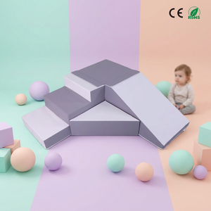 Juego de Bloques de Espuma Suave Color Gris Morandi para Niños Pequeños, Juego de Formas Geométricas Modulares, Gimnasio Interior para Niños de 0 a 3 Años - Product Image 1