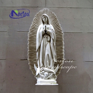 Maßgefertigte Outdoor-Garten Weiße Stein Geschnitzte Marmor-Verbund Religiöse Mutter Gottes Jungfrau Maria Statue Skulptur für Kirchen - Product Image 6