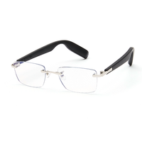 Kacamata Audio Pintar G1W Rimless Frameless V5.4 Kontrol Geser Sentuh 15 Jam Pemutaran Musik Dapat Dilepas dengan Resep Kacamata Anti Cahaya Biru