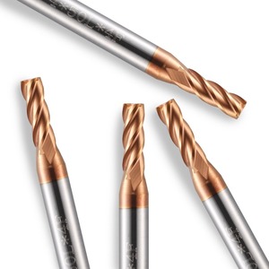 Fraise à 4 lames en acier revêtu de DLC de 4-12 mm 55 °   Acier au tungstène de haute qualité pour commande numérique CNC, acier et bois - Product Image 2