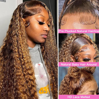 Peluca de Cabello Humano Ondulado 200% Densidad 13x6 HD con Encaje Frontal Fino Sin Pegamento de 26 Pulgadas Rubio Ceniza para Mujeres Morenas