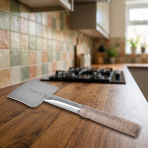 Scraper With Wooden Handle Heavy Duty Kitchen Utensil For Cooking And Serving - Product Image 2