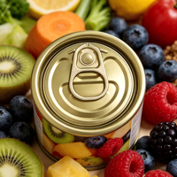 202 #   Couvercles métalliques pour boîtes de conserve de 52,3 mm, en émail blanc chromé TFS, avec languette dorée à ouverture facile, pour emballages de ketchup