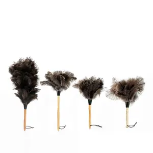 09 10 11 12 Ostrich duster with wooden handle