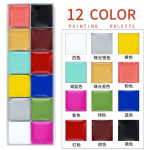 <span class=keywords><strong>Pintura</strong></span> Corporal Acrílica Temporal de 96G, 12 Colores, <span class=keywords><strong>para</strong></span> Cara y Cuerpo de Adultos, con Plantillas - Crema de Larga Duración - Product Image 2