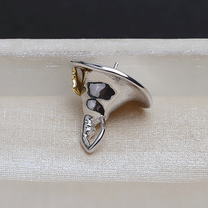 Accesorio de Plata S925 Hecho a Mano, Colgante Barroco Estilo Piao, DIY, Pequeño Diablo con Lazo Incrustado, Base Vacía para Joyería, Componentes y Fornituras -4170 - Product Image 3