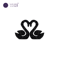 Nouveau motif de patch personnalisé avec strass en verre à transfert thermocollant pour la décoration de t-shirts