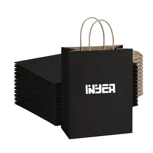Bagasse Seaweed flexography Flexographic Printed Holographic Striped Kraft Paper Bags