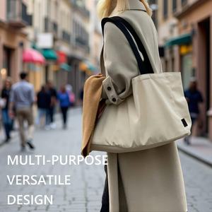 Sacs en toile de coton bio en gros pour usine, sacs fourre-tout vierges réutilisables pour courses avec logo personnalisé imprimé - Product Image 2