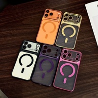 Coques de téléphone portable transparentes électro-plaquées en TPU souple avec chargement sans fil pour 18 Pro/17 Pro Max/16 Plus, anti-chute, magnétiques