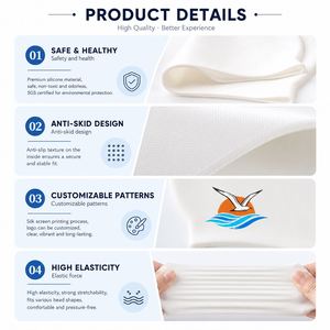 Bonnet de bain en silicone personnalisé, cadeau promotionnel et sportif, bonnet de bain élastique imperméable pour adultes avec logo personnalisé et plusieurs couleurs - Product Image 2