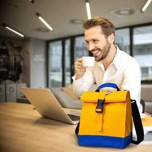 Sac à lunch pliable en tissu Oxford sac isotherme multifonctionnel pour pique-nique d'affaires - Product Image 5