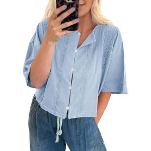 FOXA – Nouveau cardigan boutonné bohème pour femme, haut court en dentelle respirant, idéal pour les vacances à la plage, style Y2K, collection été 2025 - Product Image 1