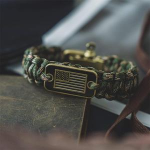 Braccialetto di Sopravvivenza KongBo 550 <span class=keywords><strong>Paracord</strong></span> con Chiusura a U Fatta a Mano, Bandiere Nazionali Personalizzate, Bileklik Tokalari - Product Image 4