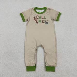 Conjunto de Mameluco de Manga Corta para Bebé Niño, Modelo SR3636 RTS, Estampado de Camuflaje Verde con Patos y Ciervos, Venta al por Mayor - Product Image 3