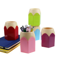 BECOL Nouveauté Grande capacité Bureau Étude Papeterie Rangement de bureau Seau de rangement mignon en forme de crayon Porte-stylo en plastique