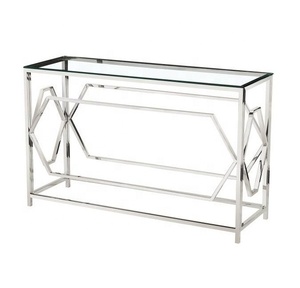 Table <span class=keywords><strong>console</strong></span> <span class=keywords><strong>demi</strong></span>-<span class=keywords><strong>lune</strong></span> en acier inoxydable couleur or table d'entrée en <span class=keywords><strong>verre</strong></span> trempé table <span class=keywords><strong>console</strong></span> vintage - Product Image 5