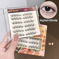 BILY BEAR Faux cils auto-adhésifs sans colle, 3 styles, extensions de cils segmentées en grappe, naturelles et bouclées