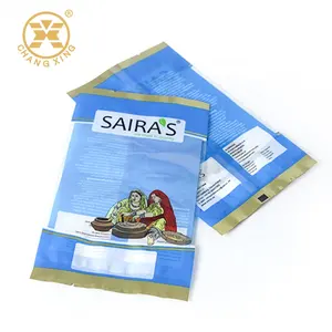 Custom Logo Plastic Back Seal Food Snacks Packing Center Seal Flour Packaging Bags Plastic Ploy Bag