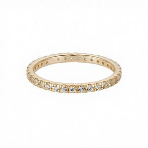 แหวนเงินแท้ชุบทองคำขาวประดับเพชร CZ ดีไซน์งู คลาสสิก สำหรับงานแต่งงาน วันครบรอบ หรือหมั้น สวมซ้อนกันได้ - Product Image 4