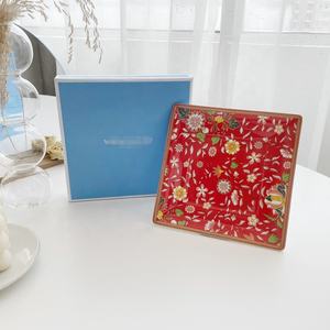 Assiettes Offre Spéciale de style européen le territoire de la beauté Assiettes à vaisselle en porcelaine dorée peinte sous-émaillée 4 couleurs - Product Image 2