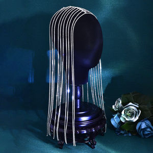 Catena di strass con nappine e acconciatura multiuso <span class=keywords><strong>accessori</strong></span> da <span class=keywords><strong>sposa</strong></span> copricapi da <span class=keywords><strong>sposa</strong></span> intrecciati <span class=keywords><strong>accessori</strong></span> per capelli da donna HP778 - Product Image 3