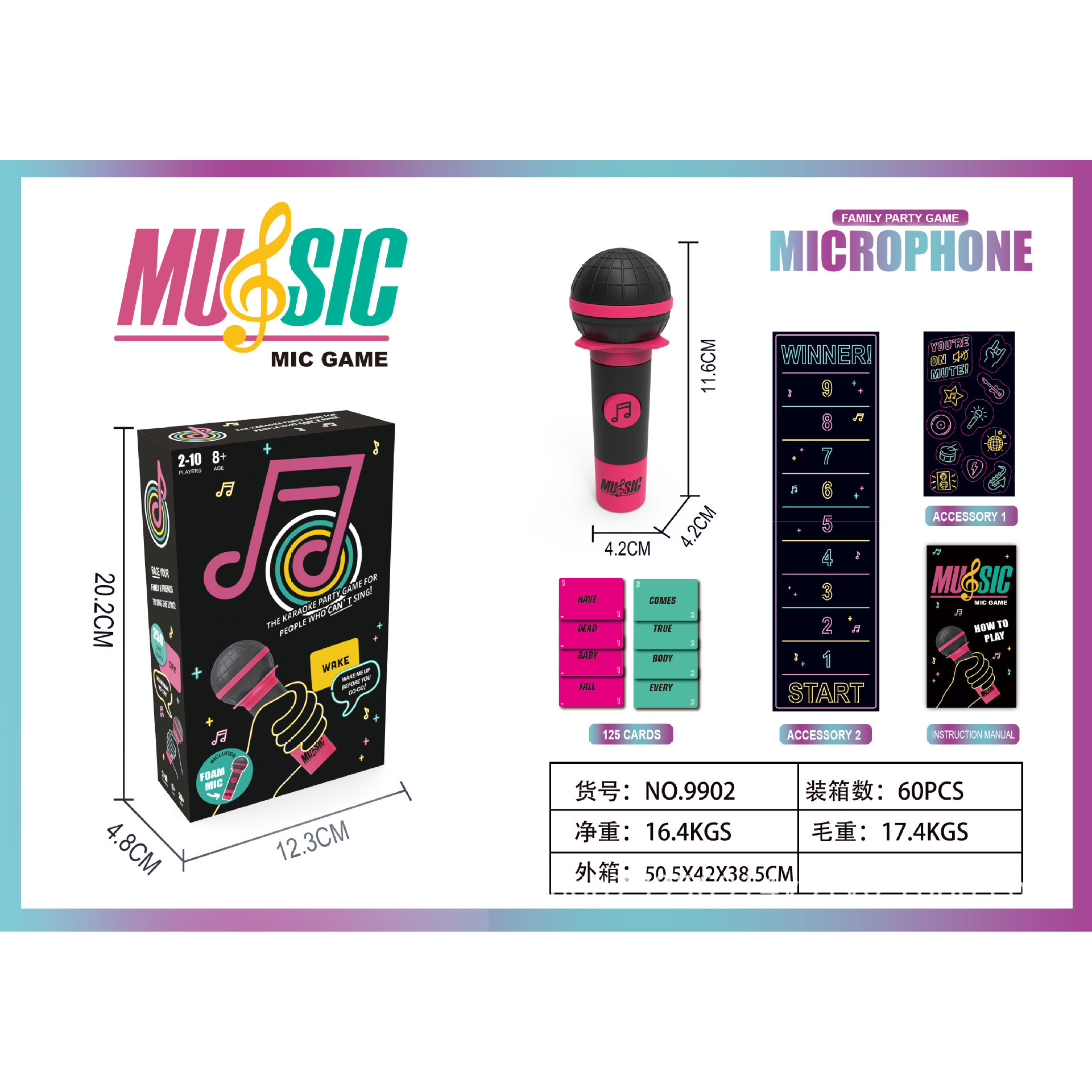 9902 Microphone [Vente en gros&nbsp;: 60 boîtes]