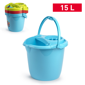 Secchio per Mop Rotondo da 15 L con Manico per Organizzazione e Conservazione Domestica - Product Image 1