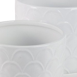 Vasi decorativi con design a conchiglia e sottovasi per piante da interno ed esterno, succulente ed erbe aromatiche, eleganti - Product Image 6