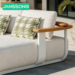 Chaise longue double <span class=keywords><strong>de</strong></span> luxe pour extérieur, mobilier <span class=keywords><strong>de</strong></span> <span class=keywords><strong>jardin</strong></span> en <span class=keywords><strong>aluminium</strong></span> pour hôtel, villa, resort et patio - Product Image 3