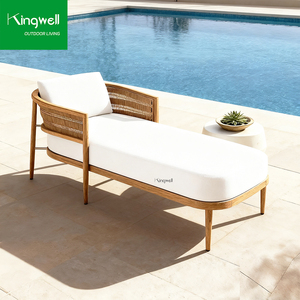 OEM /ODM Chaises longues d'extérieur <span class=keywords><strong>Coussin</strong></span> imperméable de <span class=keywords><strong>remplacement</strong></span> Patio Pool Lounge Daybed Lit de soleil en bois de teck - Product Image 1