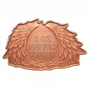 Moneta in Rame 3D da 1oz .999 Puro, a Forma di Lingotto, Serie Angelo con Ali Irregolari, Tema Angelo della Fantasia Oscura, Regalo da Collezione - Product Image 5