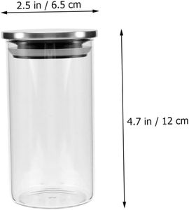 Ensemble de bocaux de conservation alimentaire en verre borosilicate écologiques pour la cuisine, avec couvercle en bambou - Product Image 2