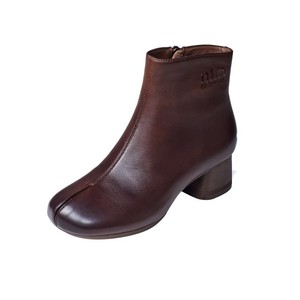 Botas de Invierno Otoño, Estilo Británico, Elegantes, de Piel Vacuna, Punta Redonda, Sin Cordones, con Punta de Acero, Impermeables, hasta la Rodilla - Product Image 5