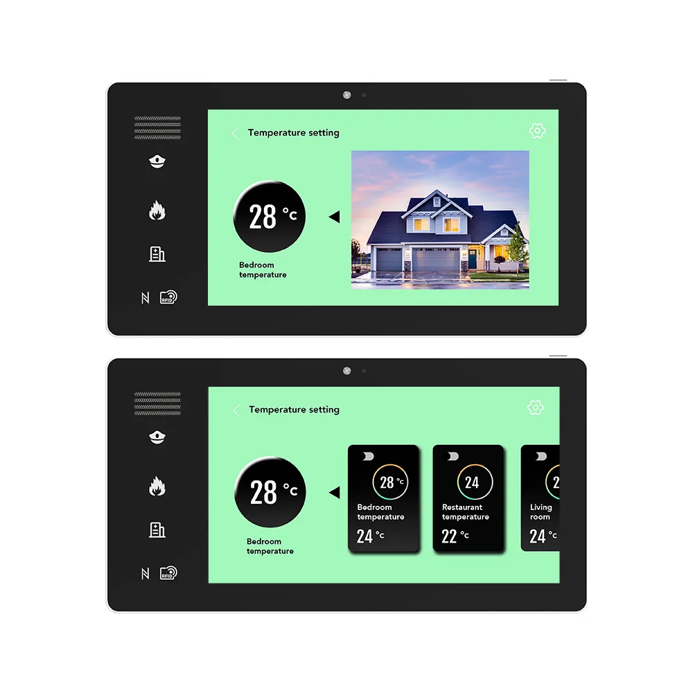 Home-tableta de 7 pulgadas con panel de control táctil, dispositivo de montaje en pared con sistema de alarma igbee