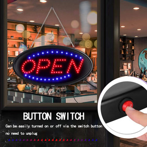 LED sign <b>board</b> open sign oval indoor hanging sign shop window decoration sign indicator <b>light</b> display sign UK\US\AU\EU plug - Product Image 4