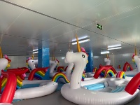 Île flottante géante en PVC pour 6 personnes, licorne gonflable, jouet de plage, capacité de 500 kg