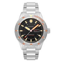Montre de plongée lumineuse de luxe automatique mécanique étanche pour hommes avec ceinture en acier