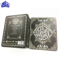 Impression de logo personnalisé petite boîte en métal emballage caisse en fer blanc avec couvercle pour CD cadeau artisanat