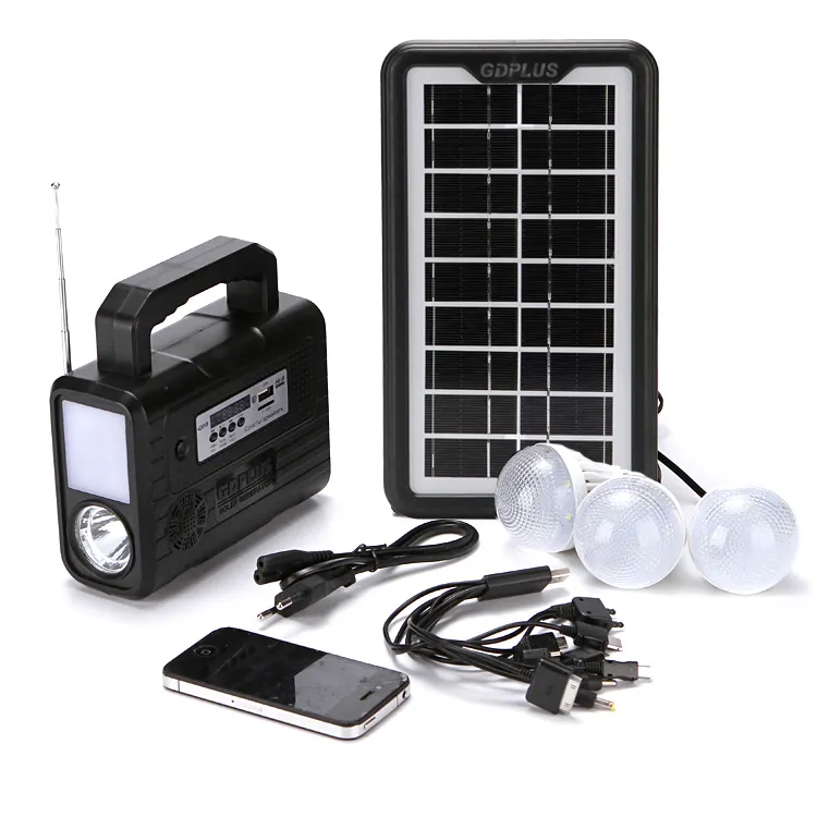 Mini sistema di luce solare Kit campeggio all'aperto ricarica di emergenza luce solare con FM MP3 Bluetooth