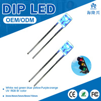 Vente en gros de puces LED carrées HLX 2x3x4mm, double couleur (rouge et vert, bleu et blanc), 5V, à montage traversant, certifiées ISO9001
