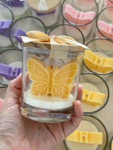 Wholesale Custom Luxury Wedding Soy Wax Scented <strong>Candles</strong>, Exquisite Purple &amp; <strong>Pink</strong> Butterfly <strong>Candles</strong> with Lids for Baby Showers - Product Image 4