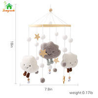 Jouet mobile 2-en-1 doux pour bébé avec support de bras, perles en bois, étoiles, suspendu au lit, décoration de chambre d'enfant pour garçons et filles, cadeau de naissance
