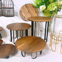 Support de présentation de desserts en bois pour mariage et anniversaire, plateau à pâtisserie en bois naturel, support à gâteaux pour le thé de l'après-midi, décoration de table pour événements