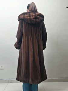 <span class=keywords><strong>Cappotto</strong></span> <span class=keywords><strong>di</strong></span> <span class=keywords><strong>visone</strong></span> marrone naturale <span class=keywords><strong>con</strong></span> <span class=keywords><strong>cappuccio</strong></span> a tutta lunghezza tranciato Vintage capospalla invernali spessi per le stagioni fredde - Product Image 4