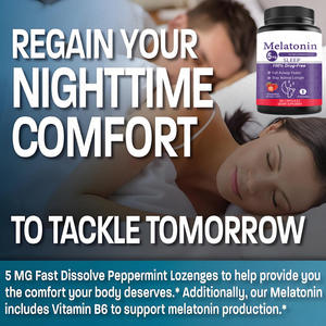 成年野生收获维生素c和褪黑激素胶囊瓶装改善睡眠质量草本提取物 - Product Image 5