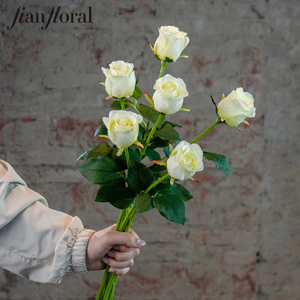 Hot Sale 49cm <strong>Silk</strong> Realistic Single Heads Small Rose Artificial <strong>Flowers</strong> Bride Bouquet Wedding Christmas Event Outdoor Indoor - Product Image 1