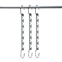 Crochets et rails multifonctionnels en métal brillant, 6 pièces, à un seul niveau, pour organiser les vêtements, crochets pour penderie, salle de bain, salon