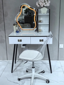 Simple Bedroom Furniture <b>Dressing</b> <b>Table</b> Set With LED Light <b>Mirror</b> Drawer Storage Makeup <b>Vanity</b> Desk With Stool - Product Image 4